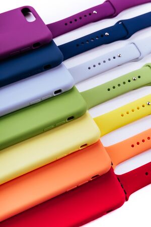 Up to date technology.Top view of diverse personal accessoryの写真素材