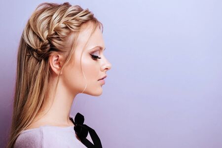 Beauty cute fashion model with fashion make upの写真素材