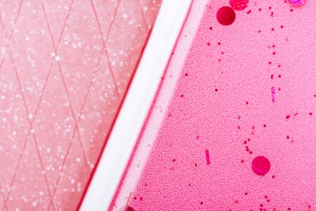 pink gel bubbles background and texture. macro.の写真素材