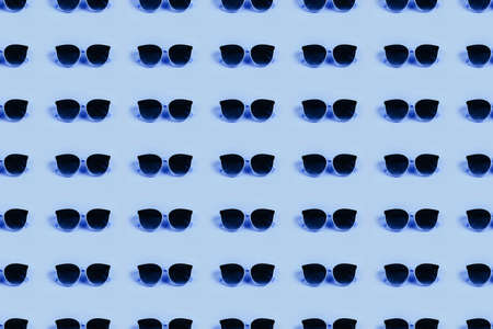 Seamless pattern sunglasses on colorful background. Flat lay