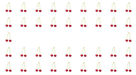 pattern cherry berries red glitter white background