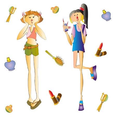 girl fashion style accessoriesのイラスト素材