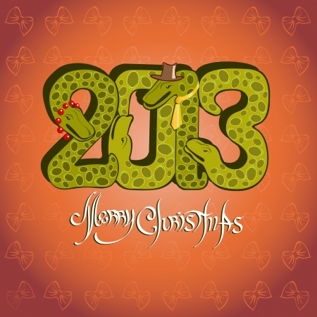 snake background christmaのイラスト素材