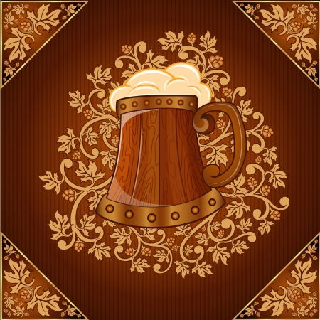 beer mug backgroundのイラスト素材