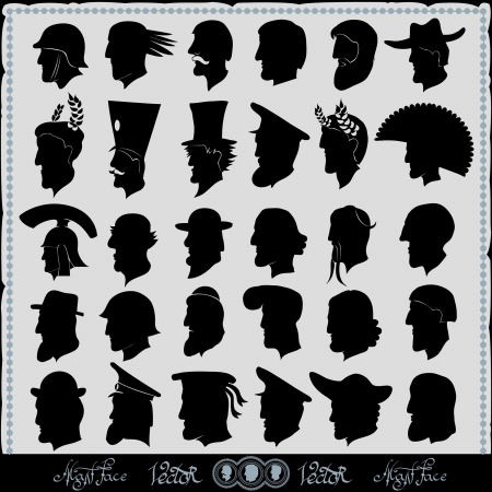 man head face silhouetteのイラスト素材