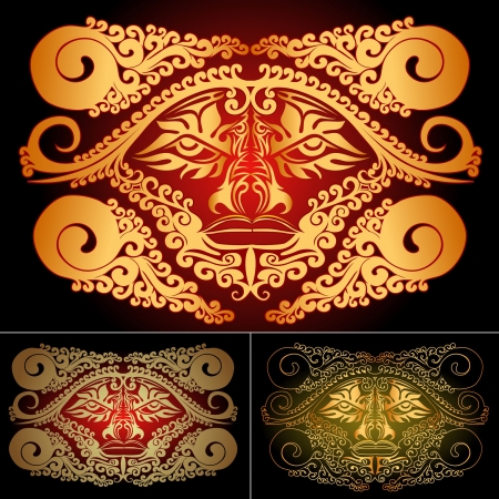 face from pattern of the monsterのイラスト素材