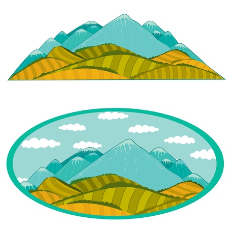 mountains with medowのイラスト素材