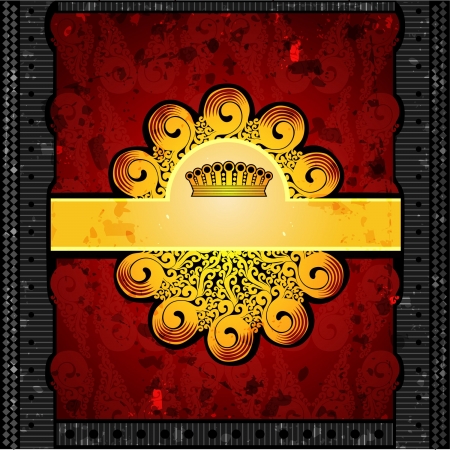 luxury red background with gold royal bannerのイラスト素材