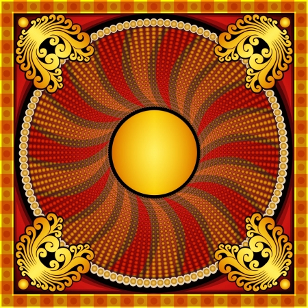 luxury vintage background with pattern and circle frameのイラスト素材