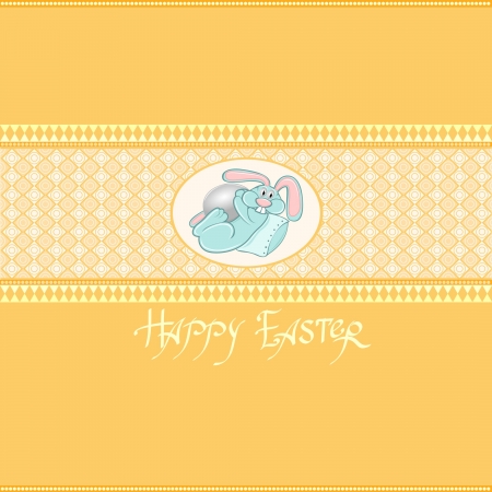 yellow easter rabbit backgroundのイラスト素材