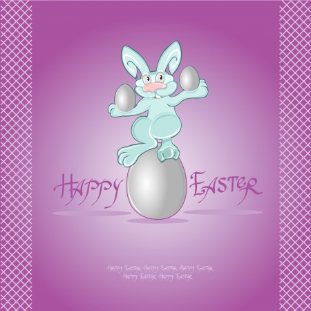 violet rabbit easter backgroundのイラスト素材