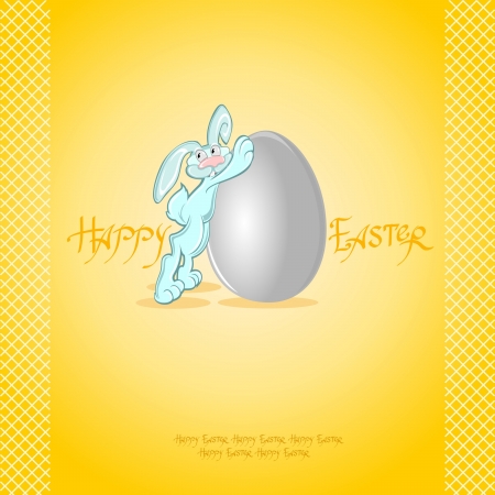 yellow easter rabbit backgroundのイラスト素材