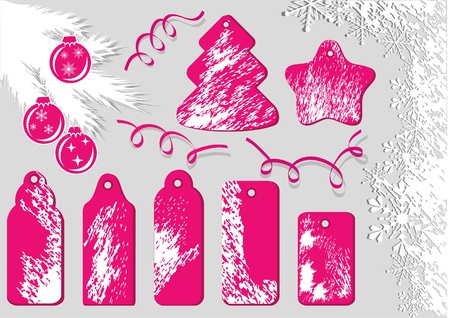 Winter labels. Set color tags. Vector illustration.のイラスト素材