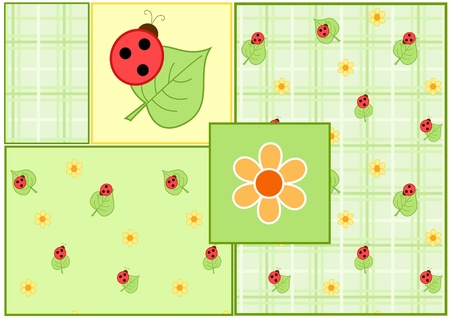 Set green baby seamless. Vector  illustration.のイラスト素材