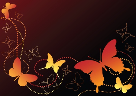  Butterfly on the black. Vector illustration.のイラスト素材