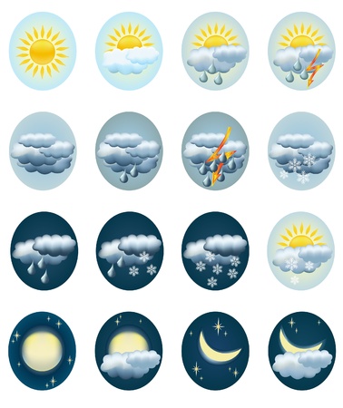 Set weather icons. Vector illustration.のイラスト素材