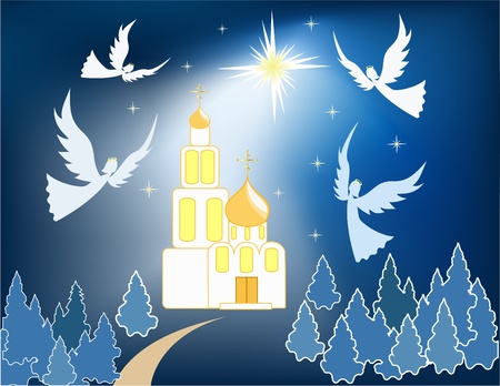 Winter  background. Christmas star. Vector  illustration.のイラスト素材