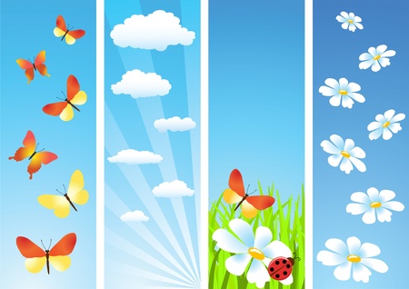 Meadow. Summer morning. Vector illustration.のイラスト素材