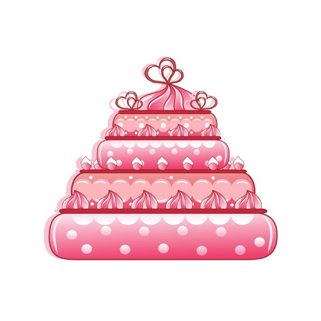 Cake Isolated on the white. Vector illustration.のイラスト素材