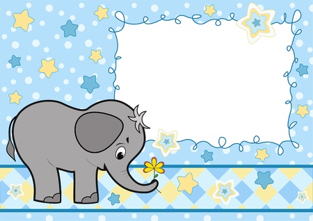 Baby greeting card with elephantのイラスト素材