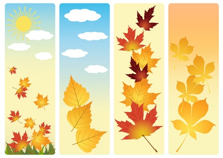 Four autumn banners. のイラスト素材