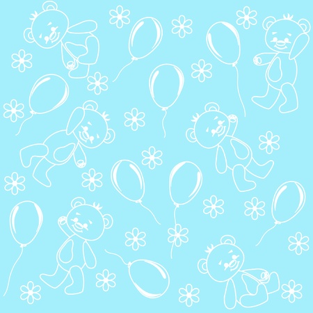 Seamless. Baby bears. Vector illustration.のイラスト素材