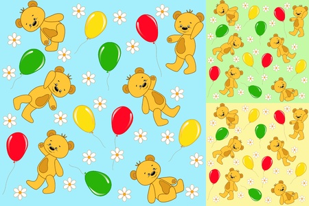 Set seamless. Baby bears.のイラスト素材