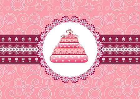 Cake on the doily. のイラスト素材