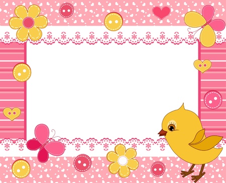 Children`s frame. Chick. のイラスト素材