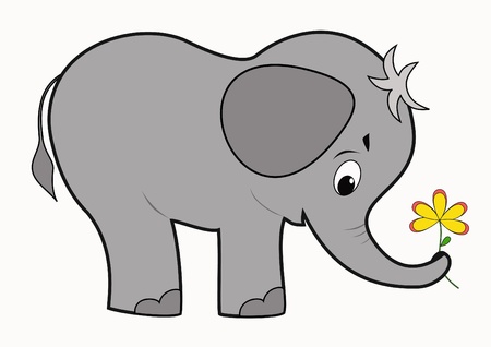 Funny baby elephant のイラスト素材
