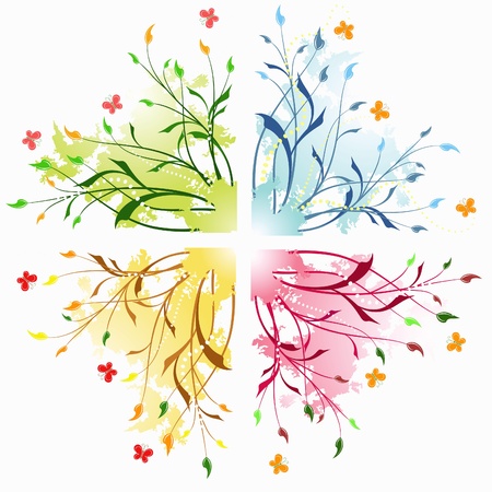 Floral abstract backgrounds with  butterfly  Vector illustration のイラスト素材