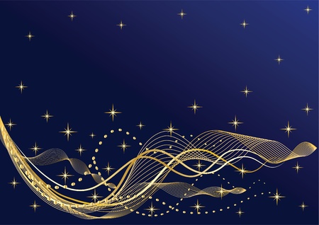 Abstract night  background  Waves  のイラスト素材