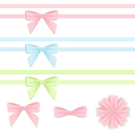Pastel ribbon and bow collection  のイラスト素材