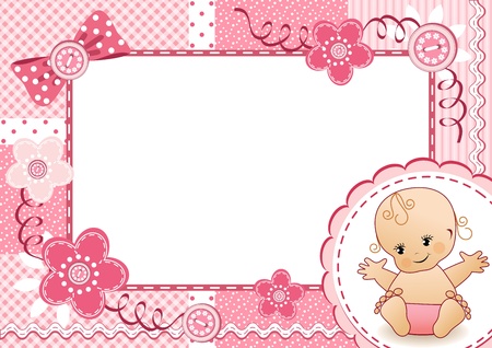 Pink baby frame    のイラスト素材