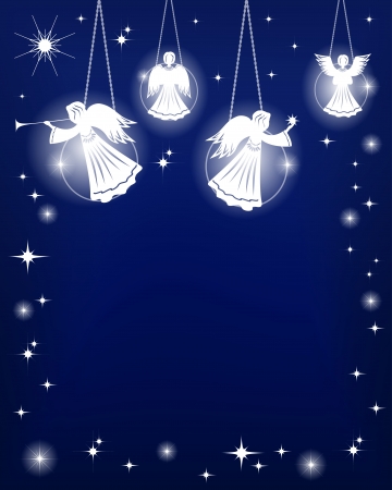 Christmas decoration  Angels  Vector illustration のイラスト素材