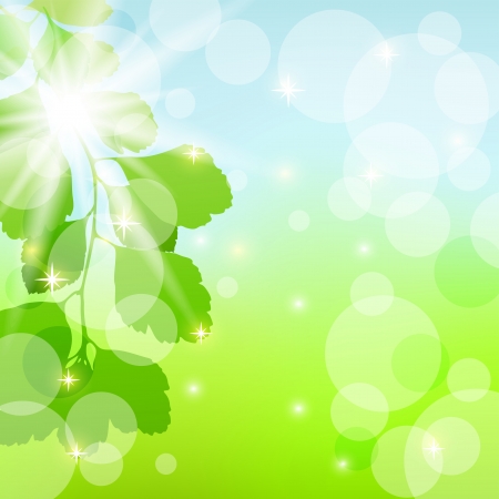 Abstract spring background with leaves  EPS10  Vector illustration のイラスト素材