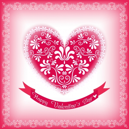Valentine s background with heart   Vector illustration のイラスト素材