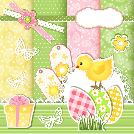 Easter collection for scrapbook  Vector illustration のイラスト素材