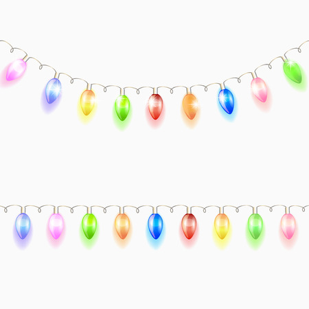 Christmas light garland. Vector illustration.のイラスト素材