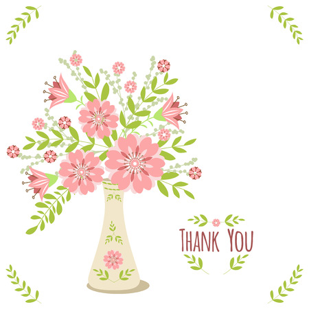 Greeting card with flowers. Vectorのイラスト素材