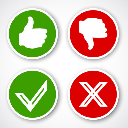 Yes, No, Thumbs up and down icons Like and unlike symbol. Vectorのイラスト素材