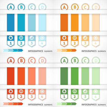 Collection infographics elements. Colorful arrows. Vector illustration.のイラスト素材