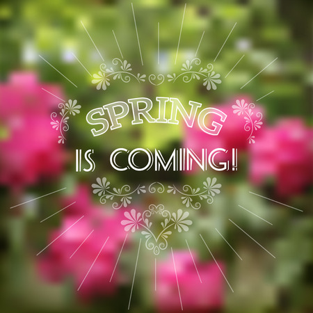 Spring background. Typographic Design. Vector illustration.のイラスト素材