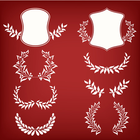 Floral borders collection. Vector illustration.のイラスト素材