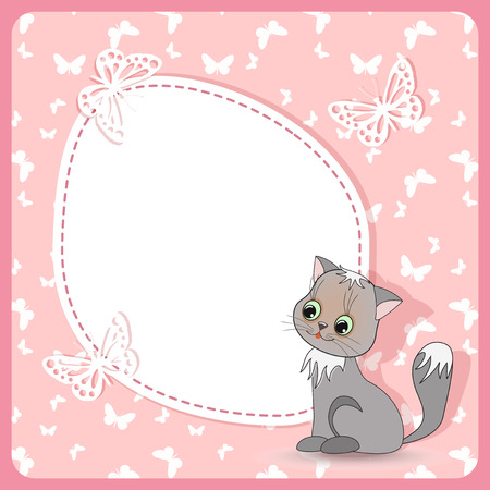 Cute baby card with frame. Vector illustration.のイラスト素材