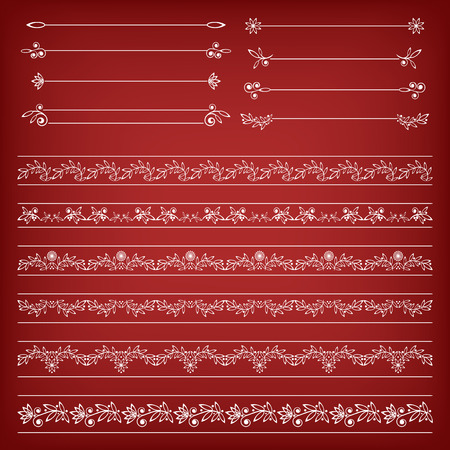 Floral borders collection. Vector illustration.のイラスト素材