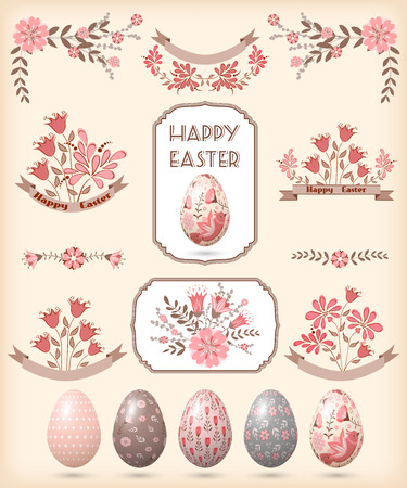 Easter design elements. Vector illustration.のイラスト素材