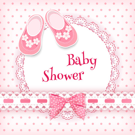 Baby shower card. Vector illustration.