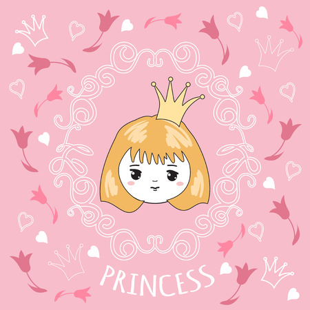 Cute little princess. Vector illustration.のイラスト素材