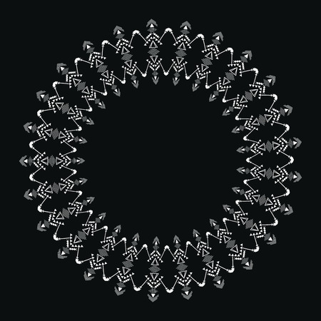 Geometric circle frame for tribal design. Vector.のイラスト素材